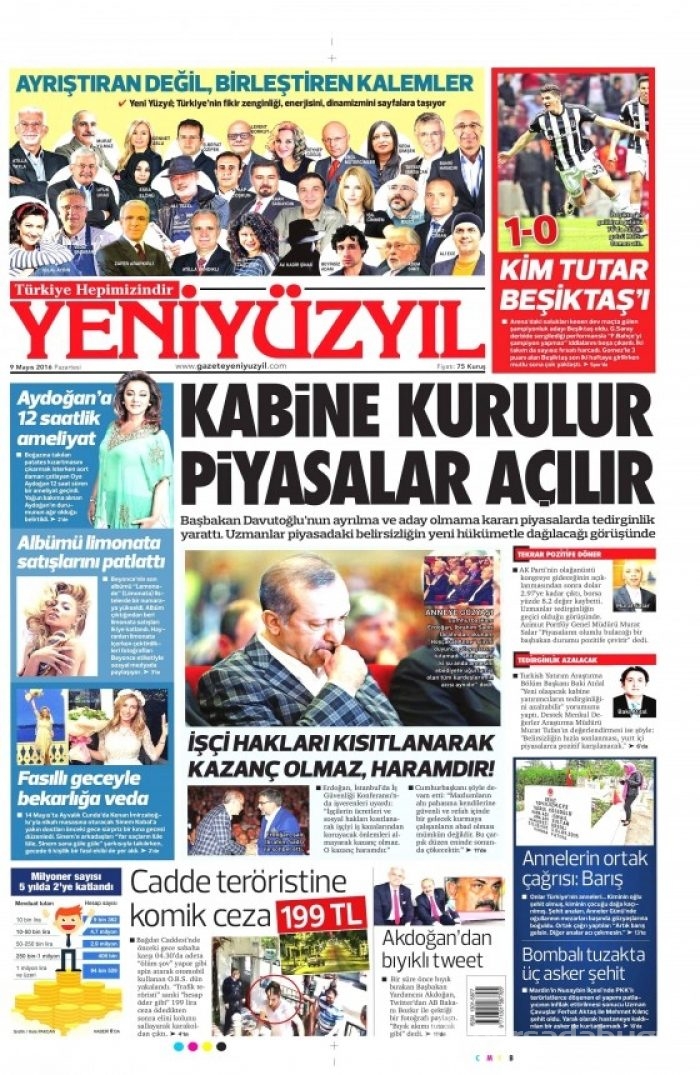 Gazete manşetleri (09.05.2016)