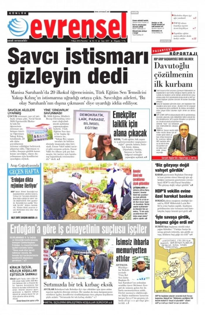 Gazete manşetleri (09.05.2016)