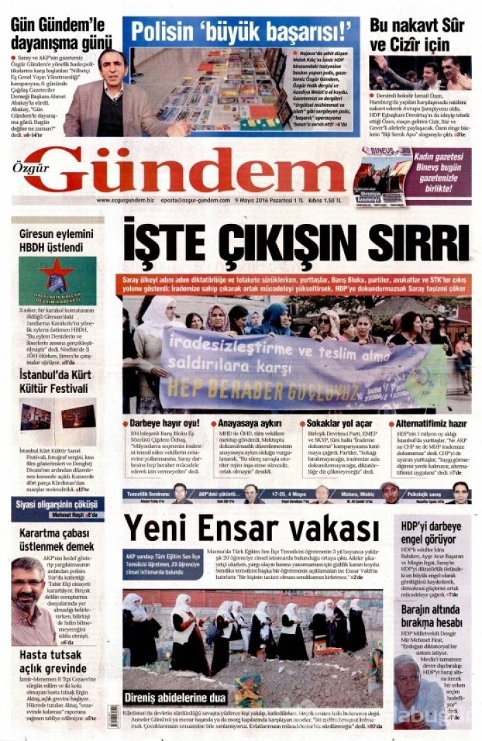 Gazete manşetleri (09.05.2016)