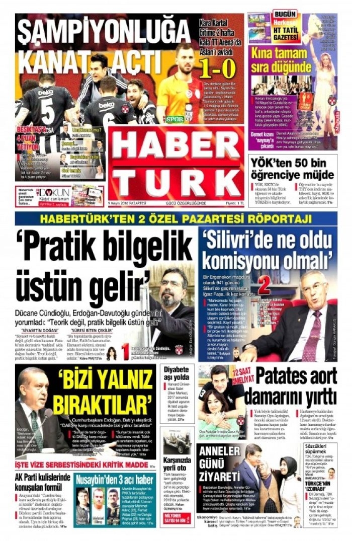 Gazete manşetleri (09.05.2016)