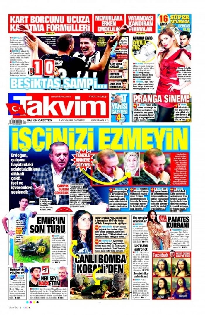 Gazete manşetleri (09.05.2016)