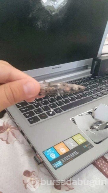 Teröristin kurşunu şans eseri laptopa denk geldi