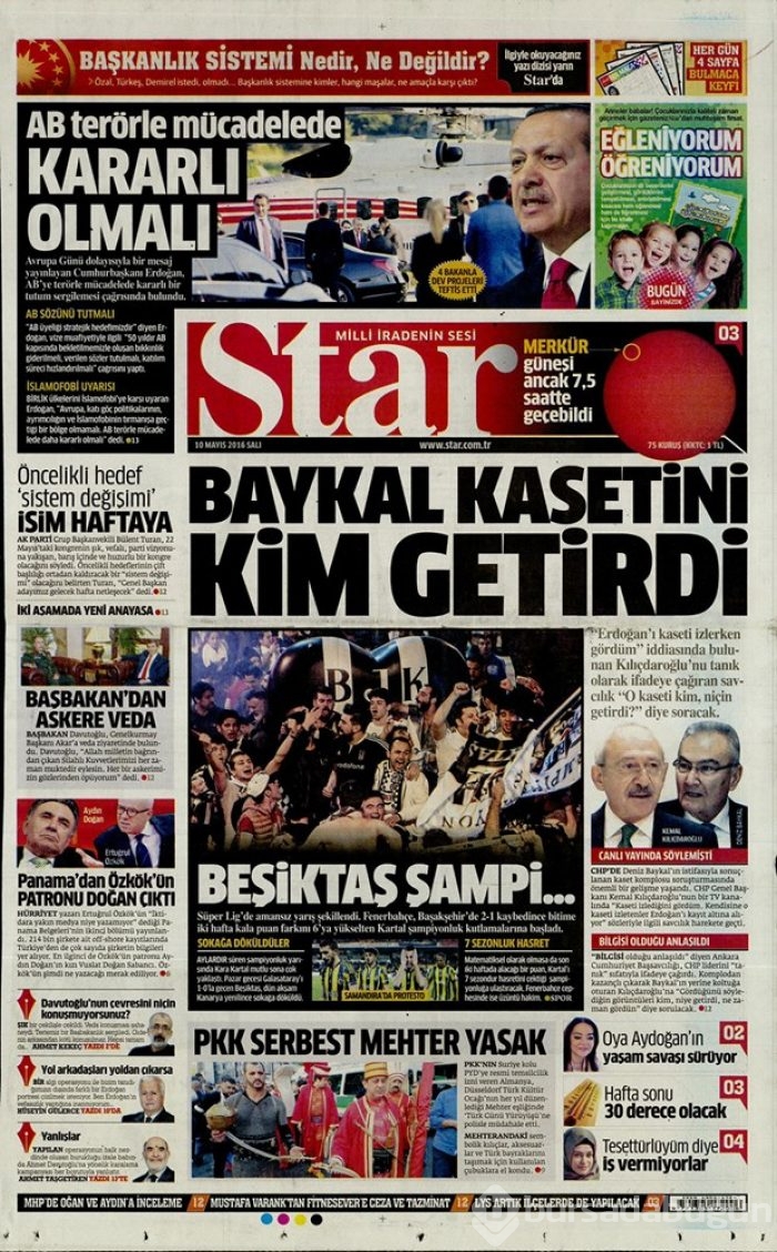 Günün gazete manşetleri - 10 Mayıs 2016