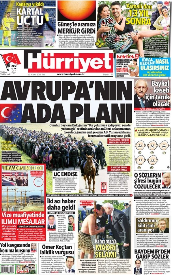 Günün gazete manşetleri - 10 Mayıs 2016