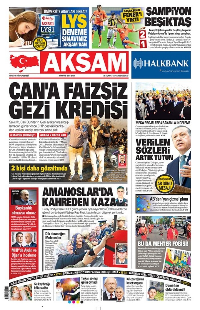 Günün gazete manşetleri - 10 Mayıs 2016