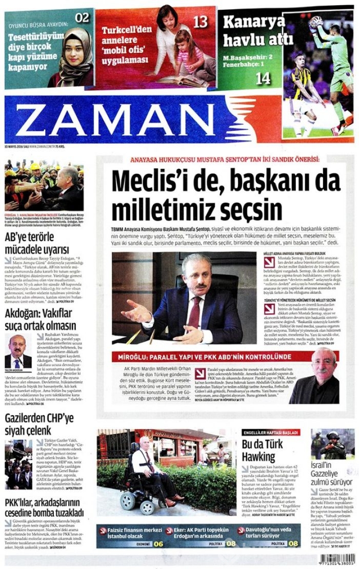 Günün gazete manşetleri - 10 Mayıs 2016