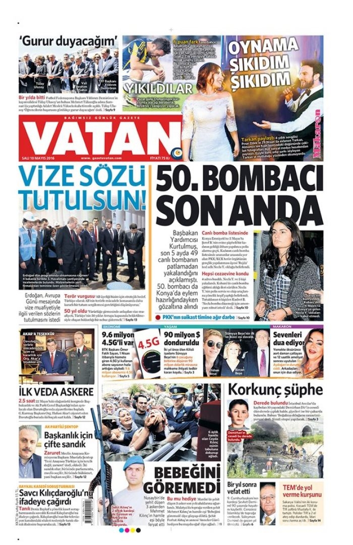 Günün gazete manşetleri - 10 Mayıs 2016