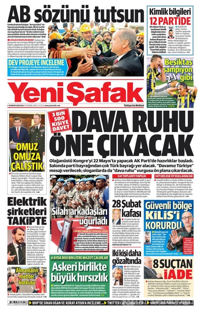 Günün gazete manşetleri - 10 Mayıs 2016