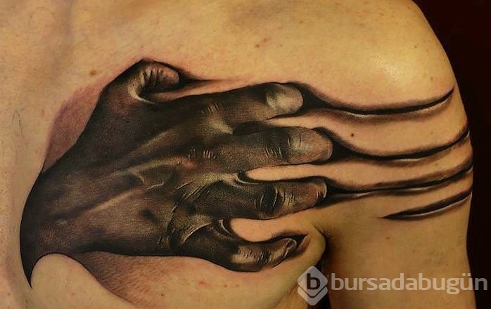 Görenlerin bir daha dönüp baktığı 3 boyutlu dövmeler
