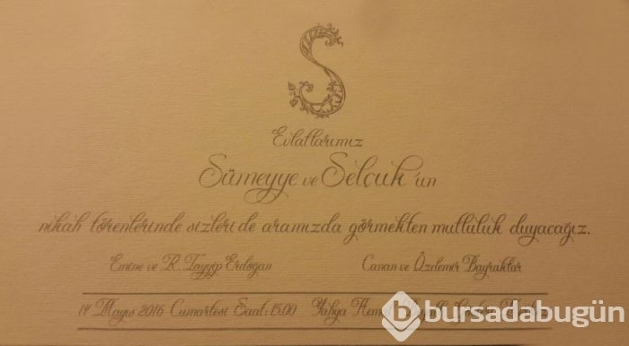 İşte Sümeyye Erdoğan'ın düğün davetiyesi