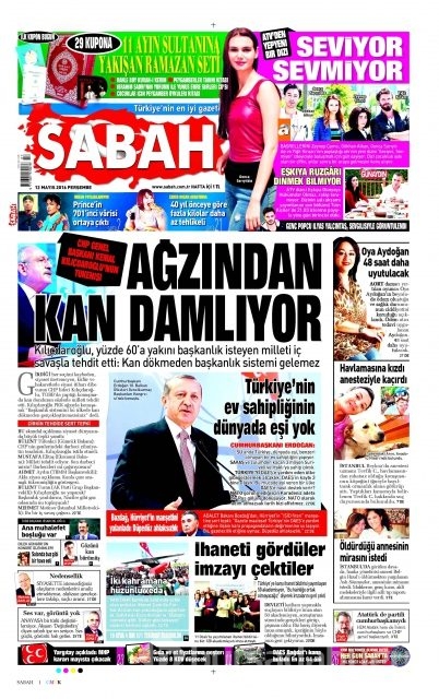 Günün gazete manşetleri  12 Mayıs 2016