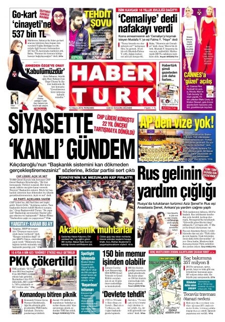 Günün gazete manşetleri  12 Mayıs 2016