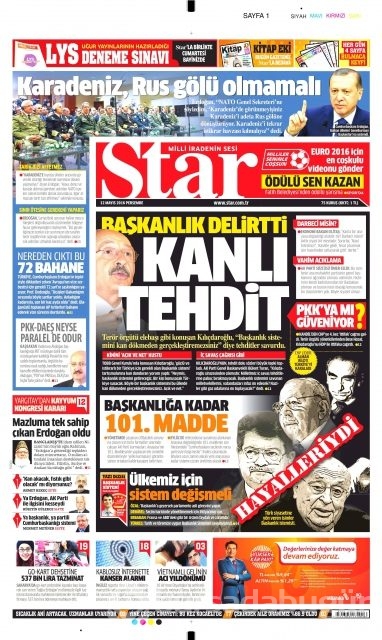 Günün gazete manşetleri  12 Mayıs 2016