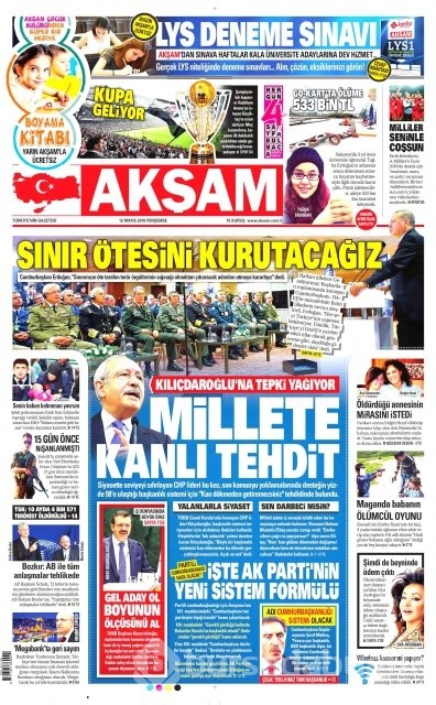 Günün gazete manşetleri  12 Mayıs 2016