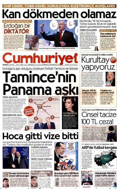Günün gazete manşetleri  12 Mayıs 2016