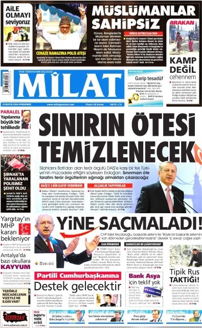 Günün gazete manşetleri  12 Mayıs 2016
