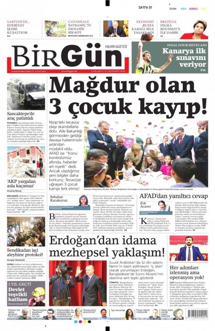 Günün gazete manşetleri 13 Mayıs 2016
