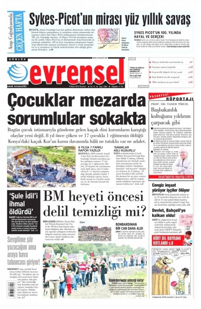 Gazete manşetleri (16.05.2016)