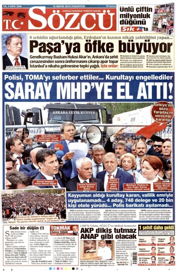 Gazete manşetleri (16.05.2016)