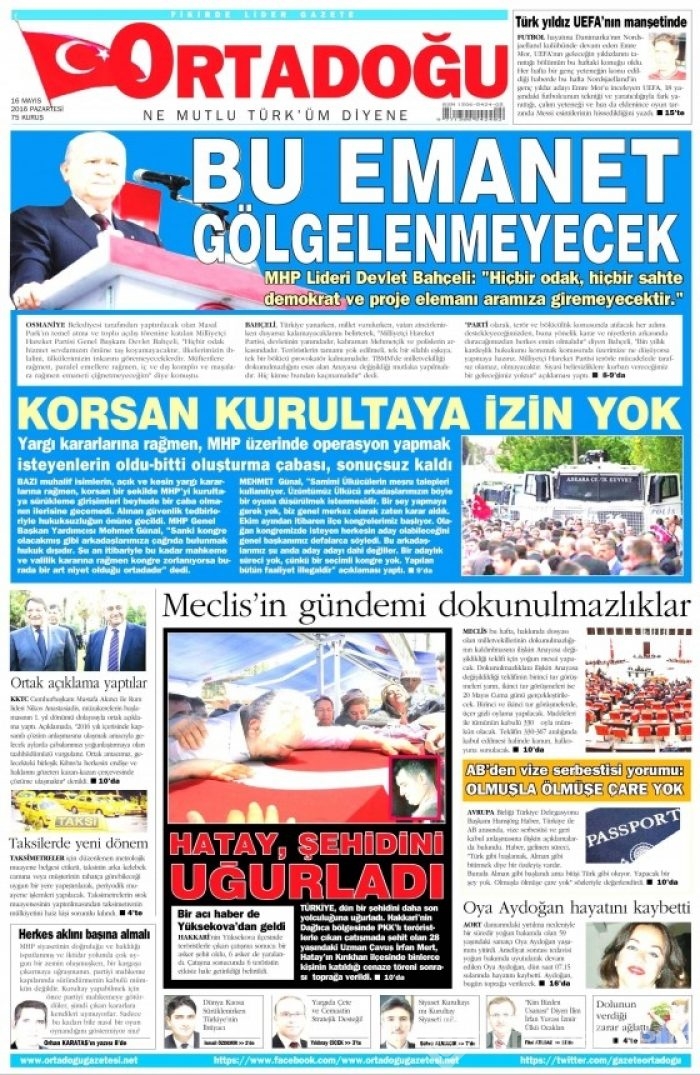 Gazete manşetleri (16.05.2016)