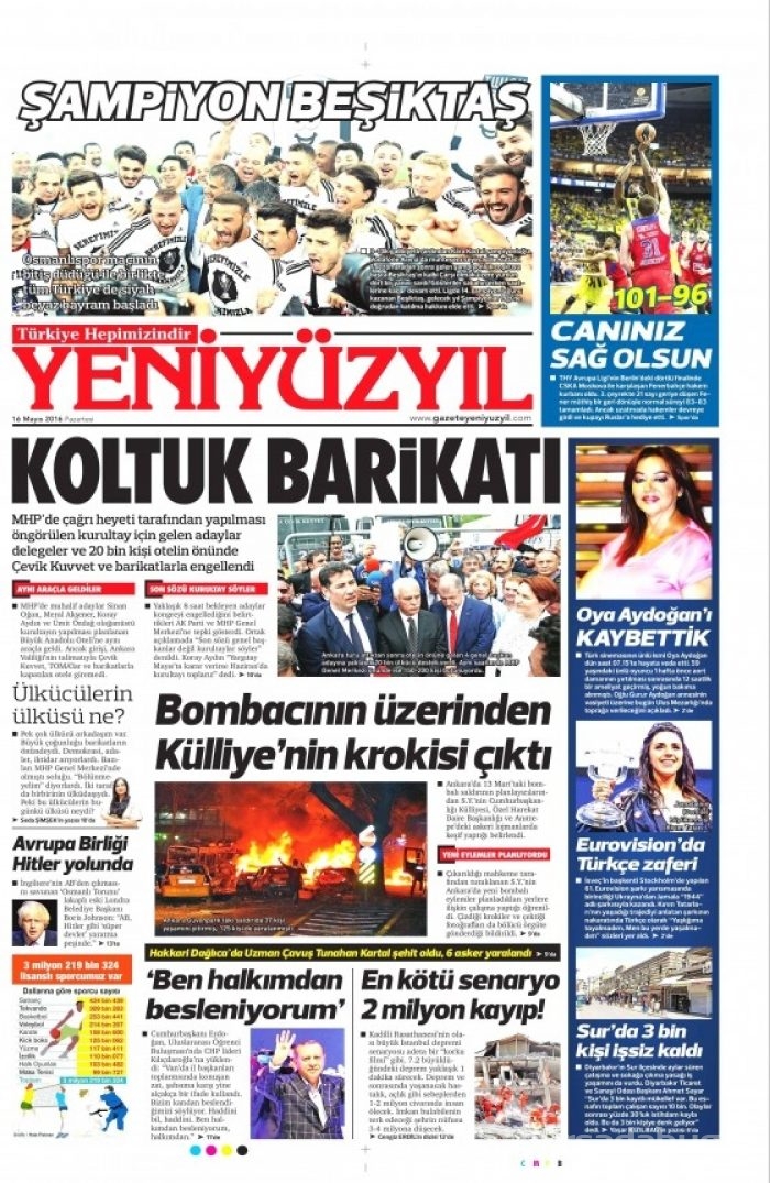 Gazete manşetleri (16.05.2016)