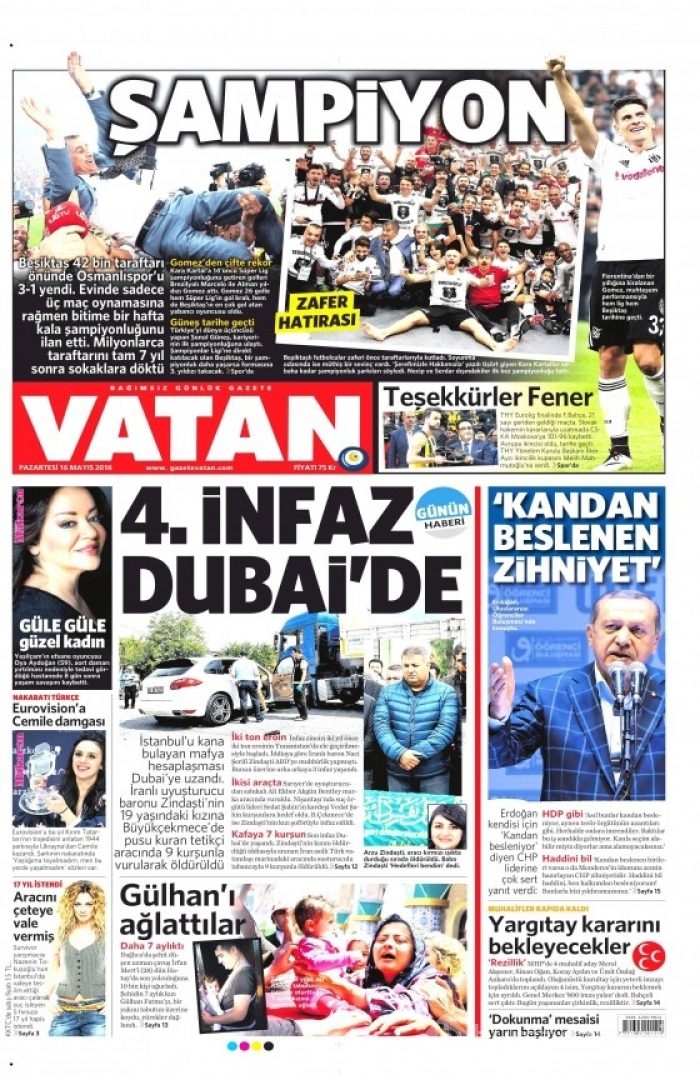 Gazete manşetleri (16.05.2016)