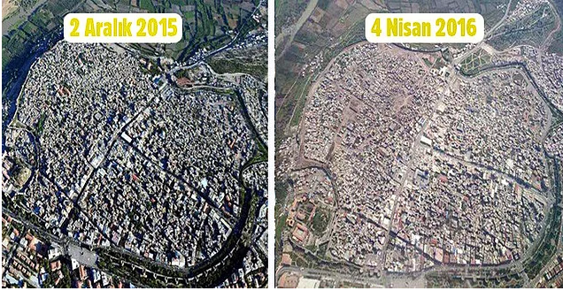 Ülkelerde çatışmaların neden olduğu 16 öncesi/sonrası görüntü