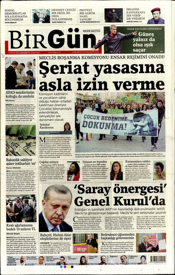 Günün gazete manşetleri  18 Mayıs 2016
