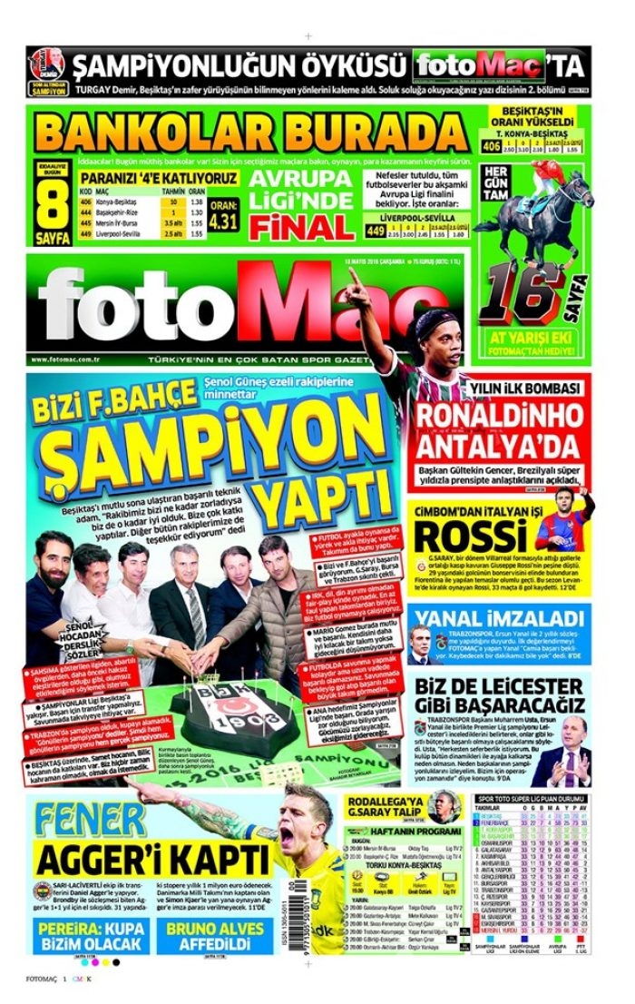 Günün gazete manşetleri  18 Mayıs 2016
