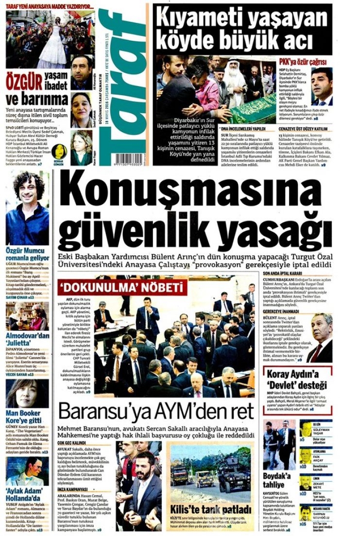 Günün gazete manşetleri  18 Mayıs 2016

