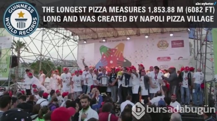 Dünyanın en uzun pizzası 1853 metre