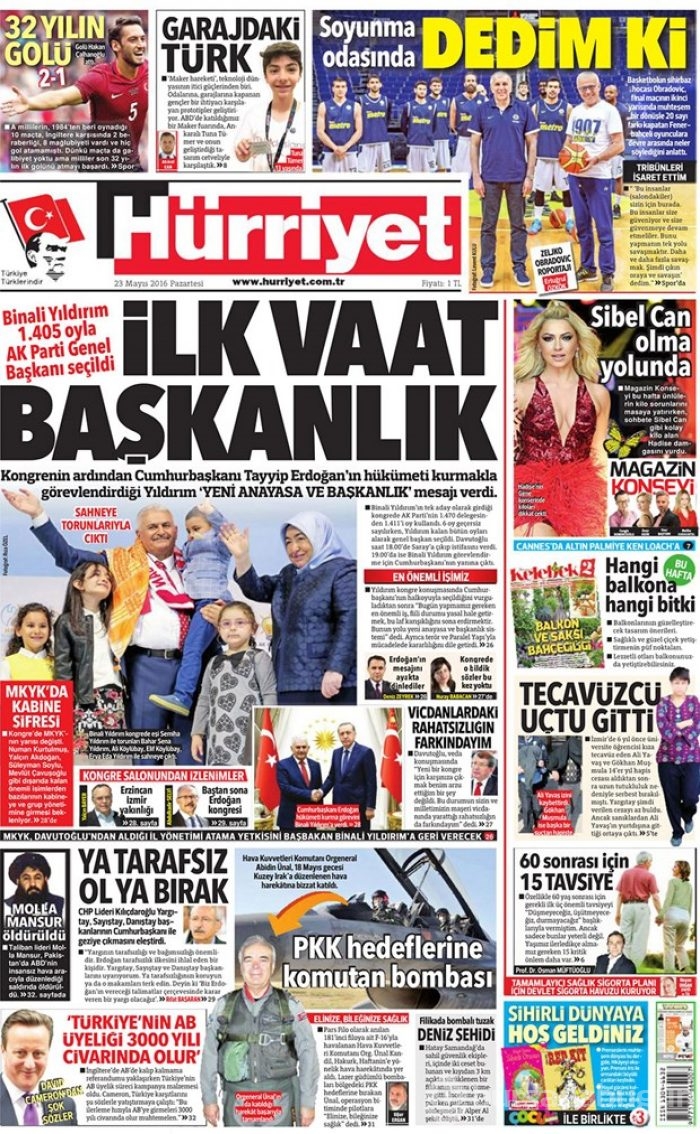 Günün gazete manşetleri - 23 Mayıs 2016