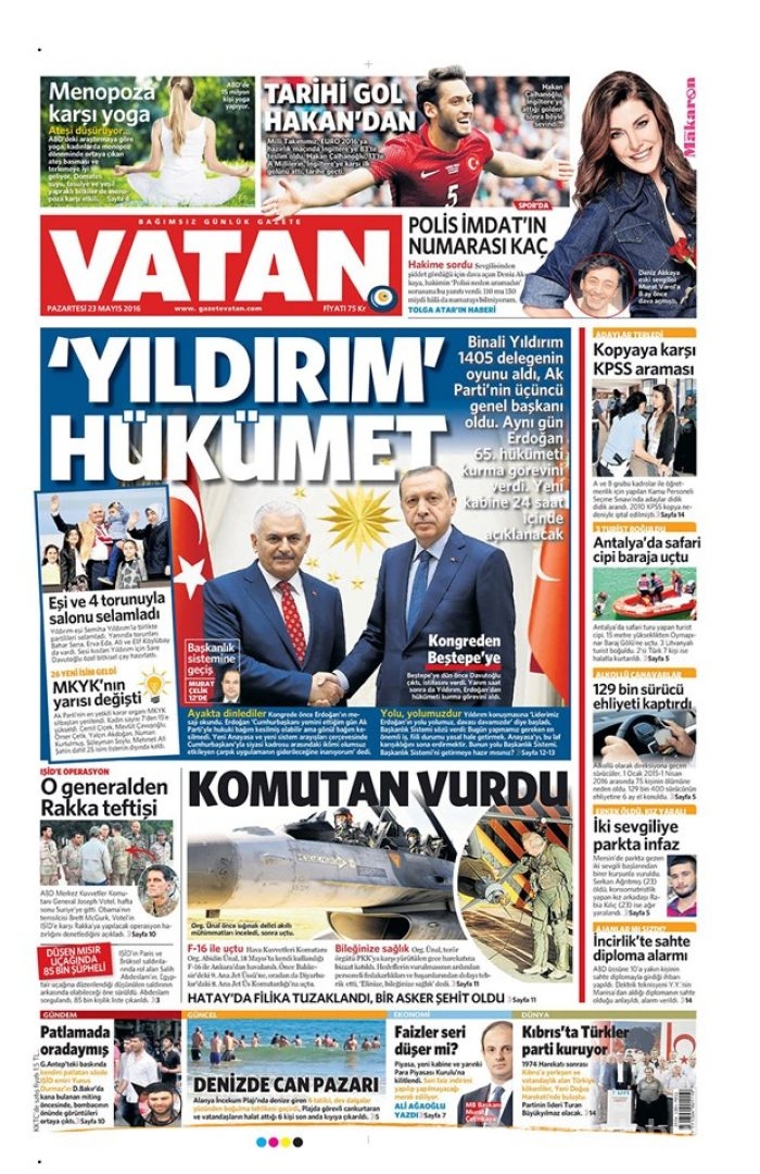 Günün gazete manşetleri - 23 Mayıs 2016