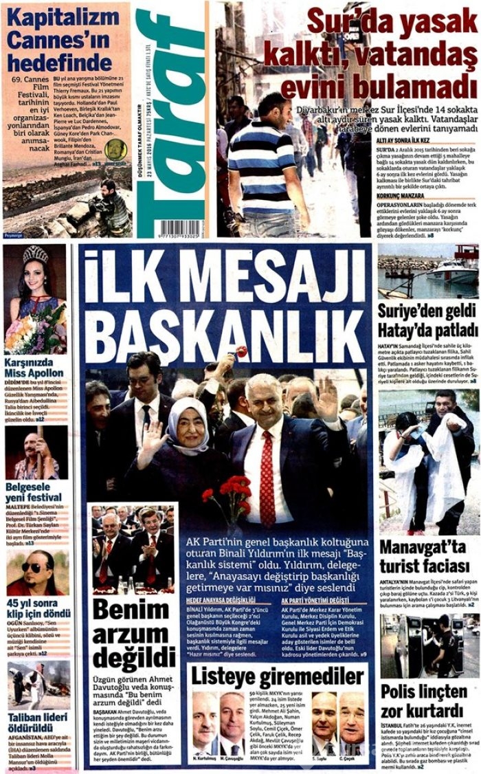 Günün gazete manşetleri - 23 Mayıs 2016