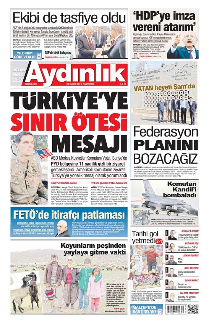 Günün gazete manşetleri - 23 Mayıs 2016