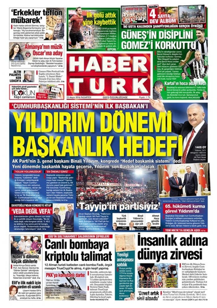Günün gazete manşetleri - 23 Mayıs 2016