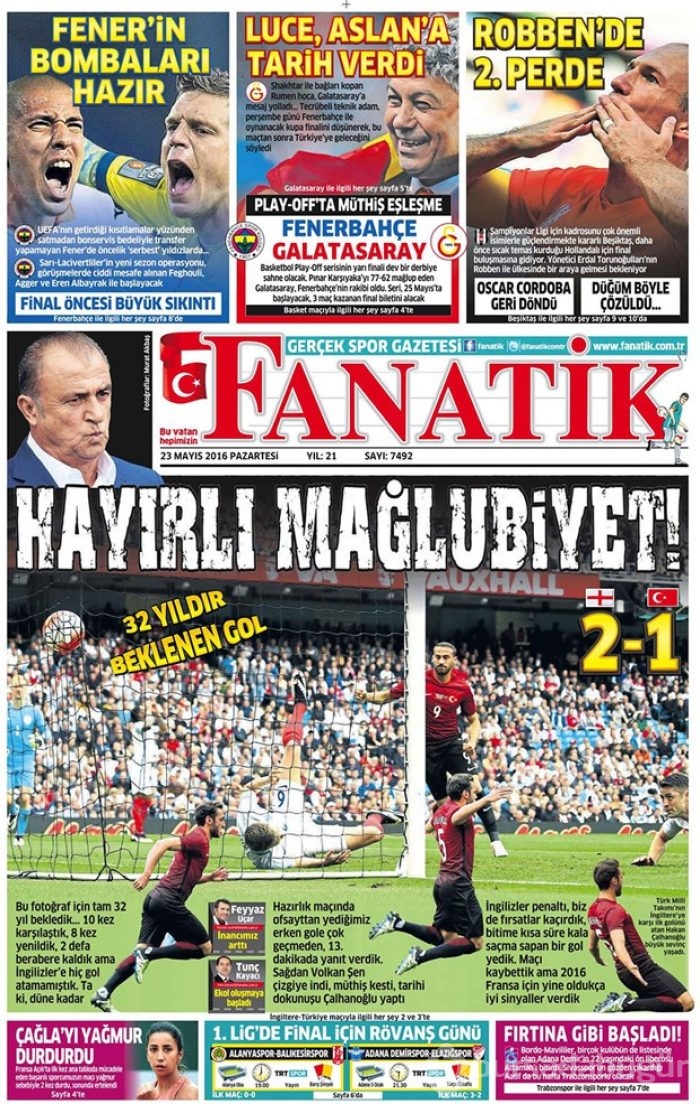 Günün gazete manşetleri - 23 Mayıs 2016