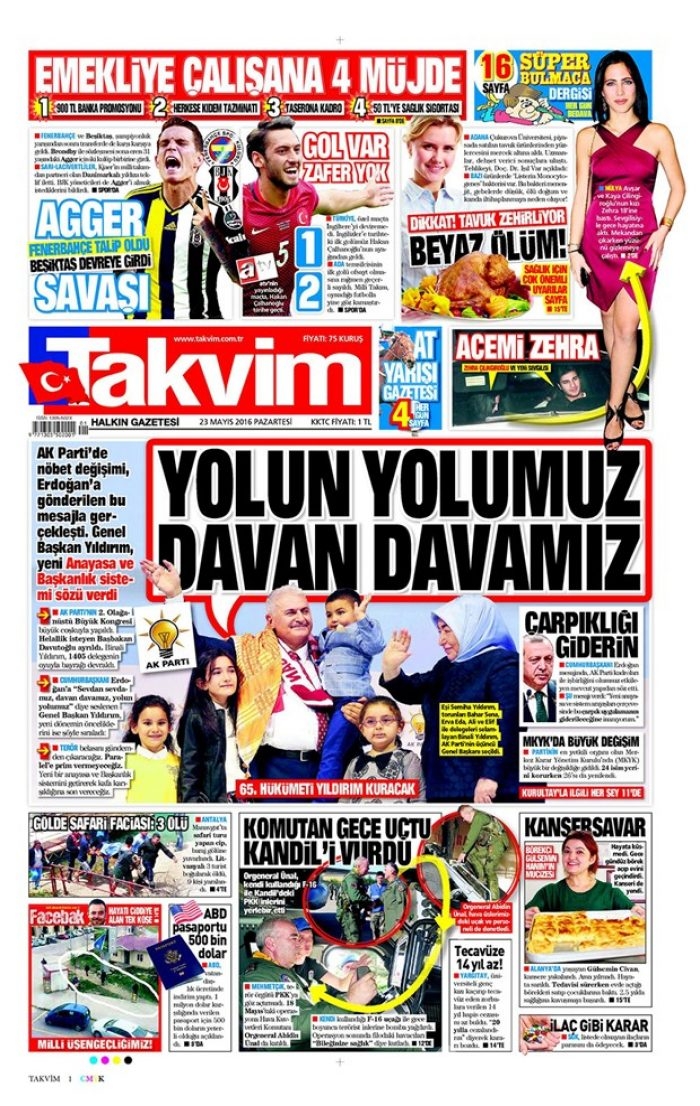 Günün gazete manşetleri - 23 Mayıs 2016