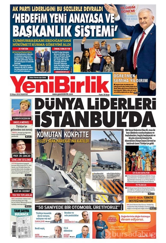 Günün gazete manşetleri - 23 Mayıs 2016