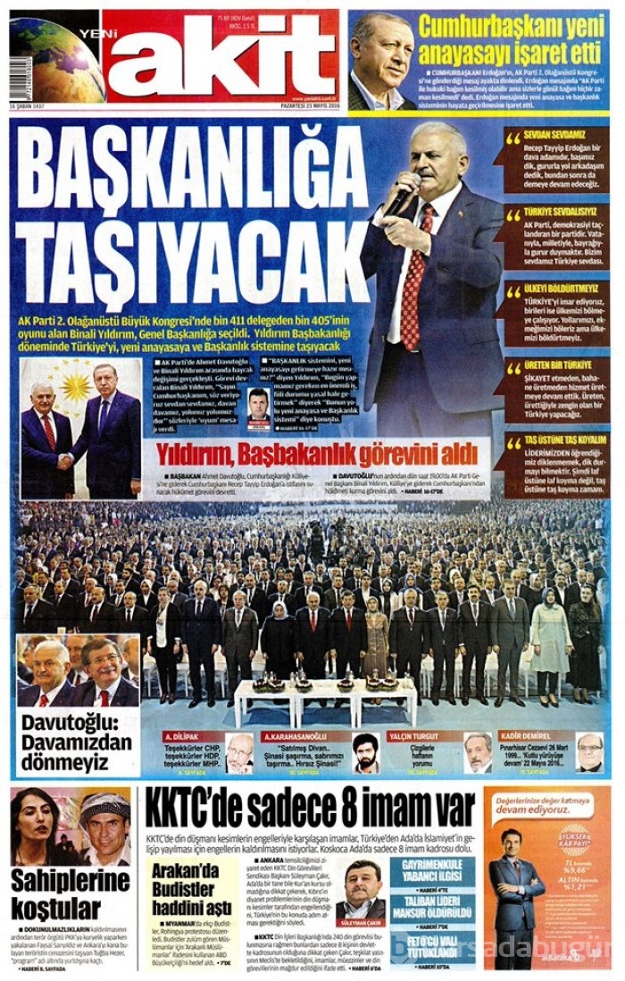 Günün gazete manşetleri - 23 Mayıs 2016