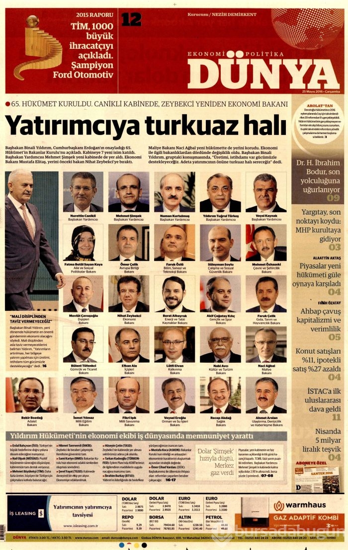 25 Mayıs 2016 gazete manşetleri
