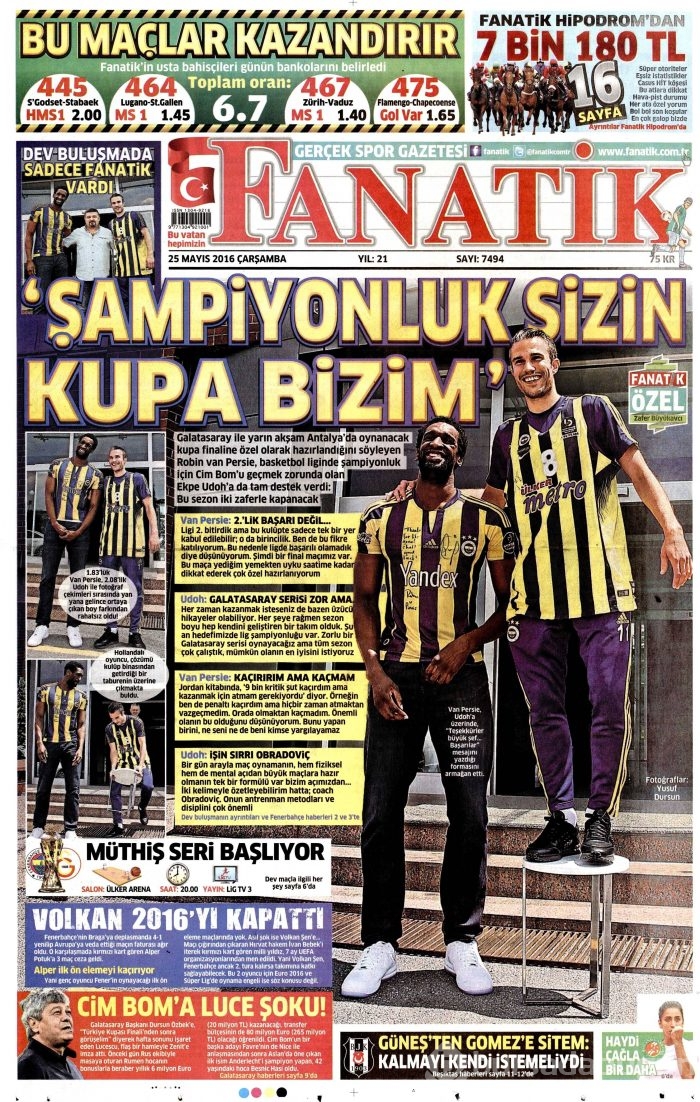 25 Mayıs 2016 gazete manşetleri