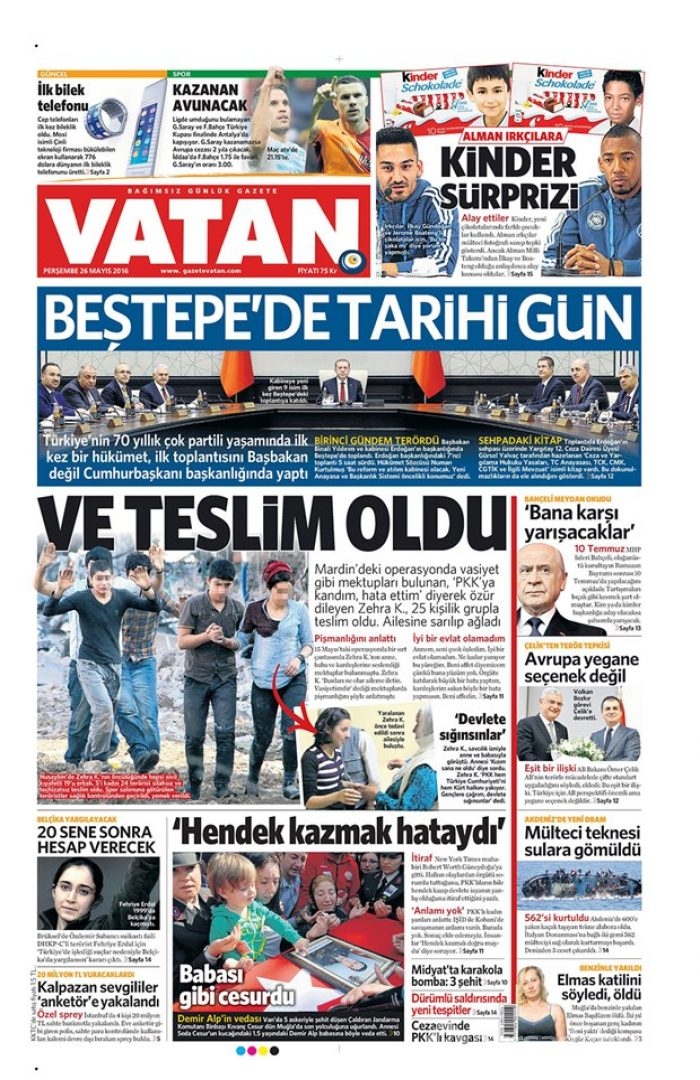 Günün gazete manşetleri - 26 Mayıs 2016
