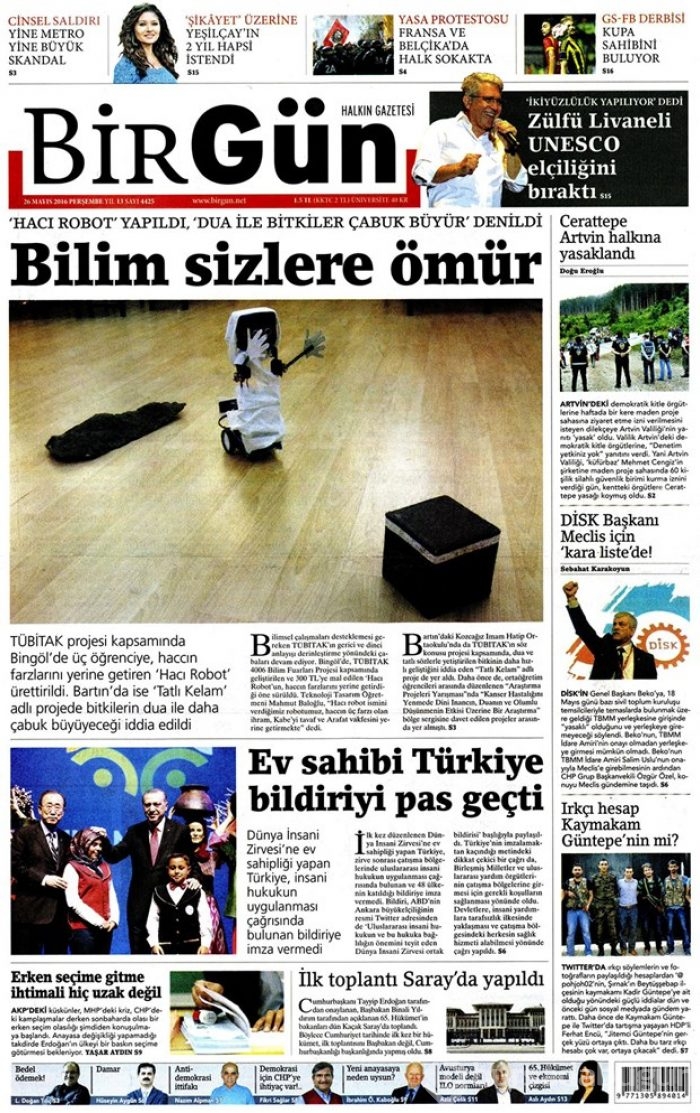 Günün gazete manşetleri - 26 Mayıs 2016
