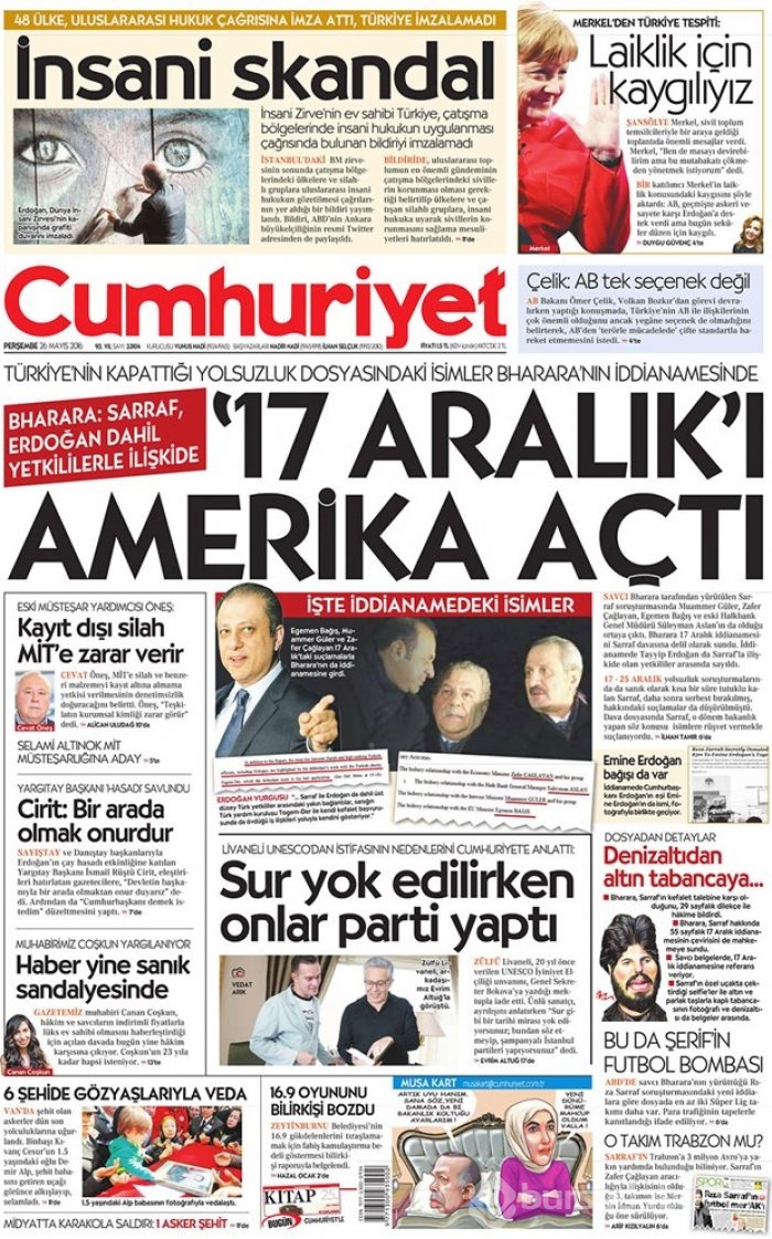 Günün gazete manşetleri - 26 Mayıs 2016

