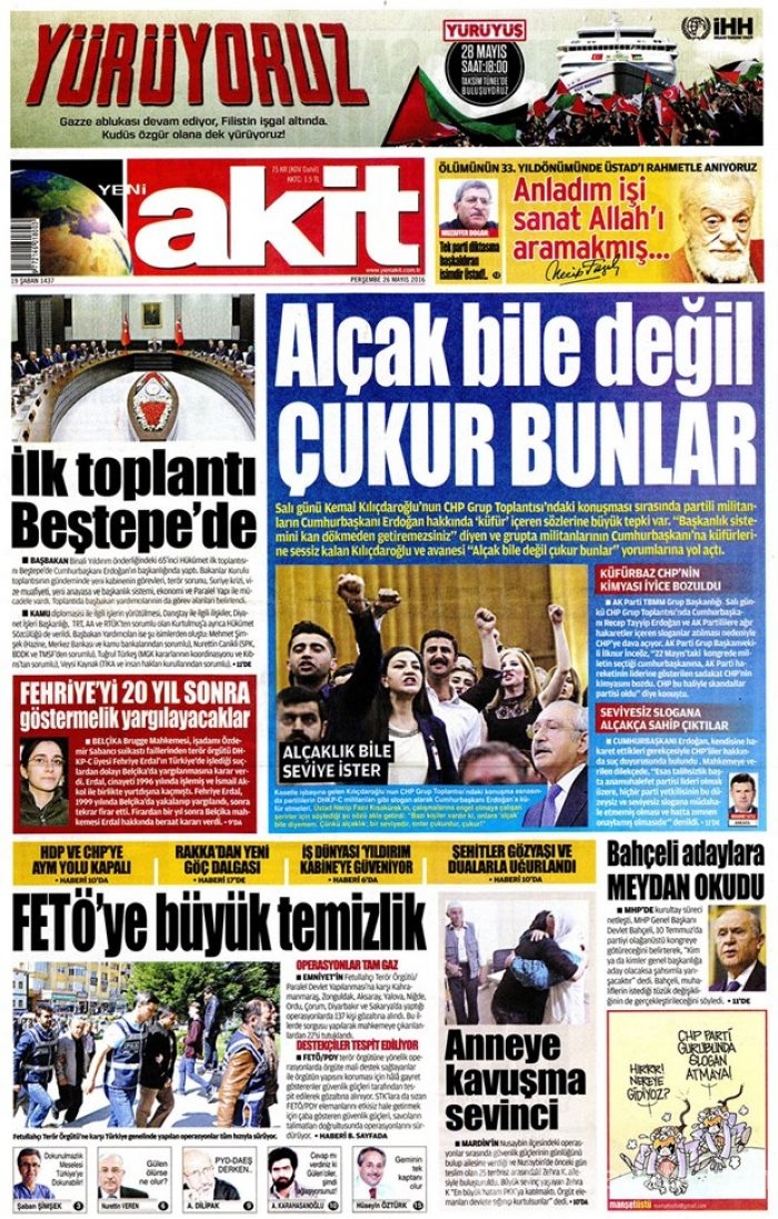 Günün gazete manşetleri - 26 Mayıs 2016
