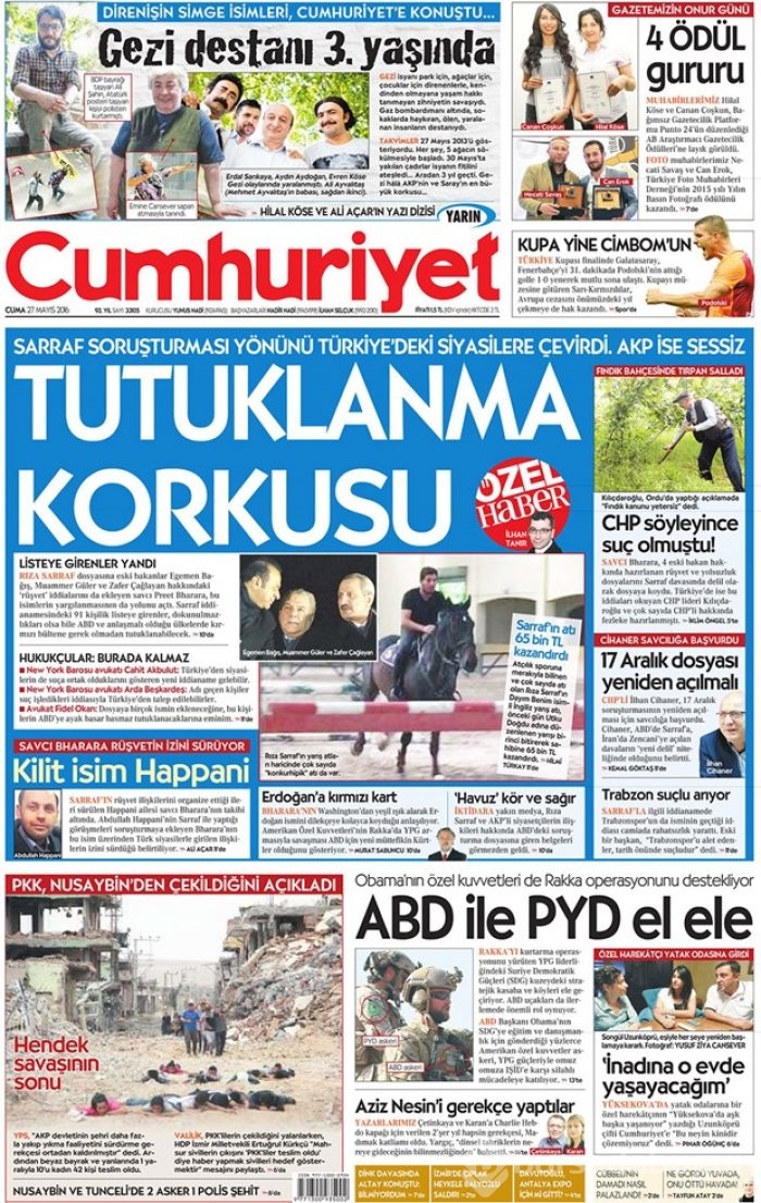 Günün gazete manşetleri - 27 Mayıs 2016
