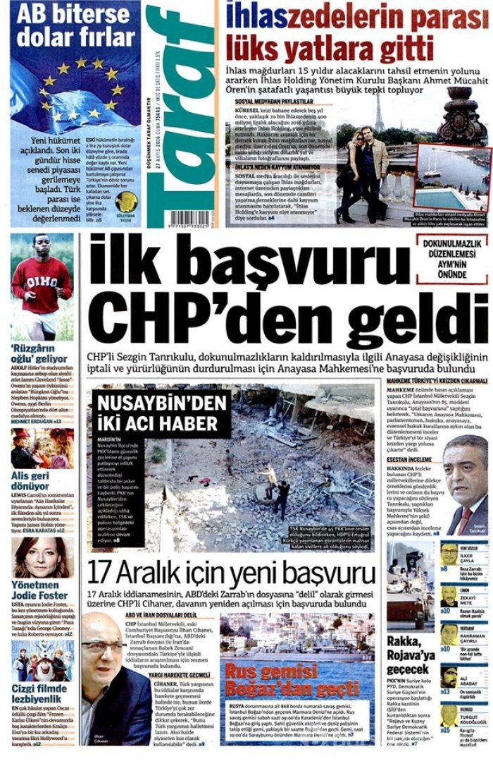 Günün gazete manşetleri - 27 Mayıs 2016

