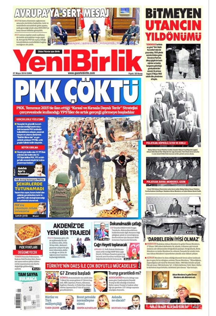 Günün gazete manşetleri - 27 Mayıs 2016
