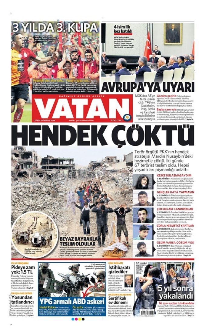 Günün gazete manşetleri - 27 Mayıs 2016
